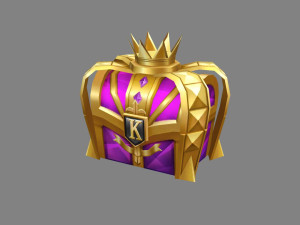 cartoon crown gold treasure chest - metal treasure box 3Dモデル