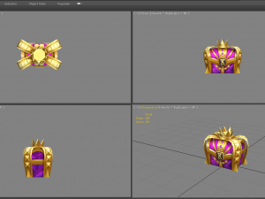 cartoon crown gold treasure chest - metal treasure box Modèle 3D