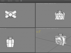cartoon crown gold treasure chest - metal treasure box Modèle 3D