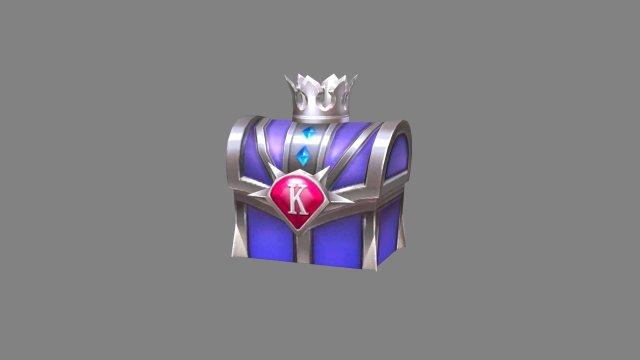 cartoon crown silver treasure chest - metal treasure box Model 3D .c4d .max .obj .3ds .fbx .stl .blend 