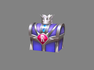 cartoon crown silver treasure chest - metal treasure box 3Dモデル