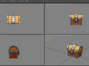 cartoon metal treasure chest - wooden chest 3D 模型