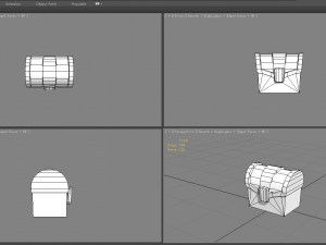 cartoon metal treasure chest - wooden chest 3D 模型