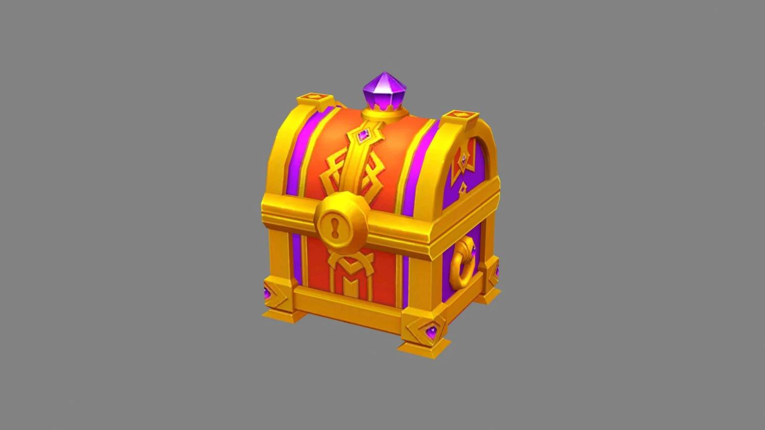 cartoon amethyst treasure chest 3D Model .c4d .max .obj .3ds .fbx .stl .blend