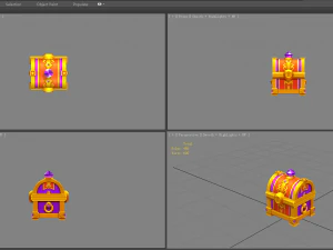 cartoon amethyst treasure chest 3D Model