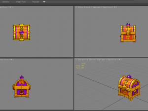 cartoon amethyst treasure chest 3D Модель