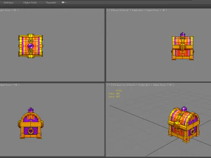 cartoon amethyst treasure chest 3D Model