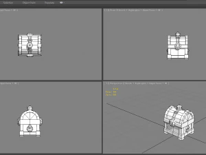 cartoon amethyst treasure chest 3D Model