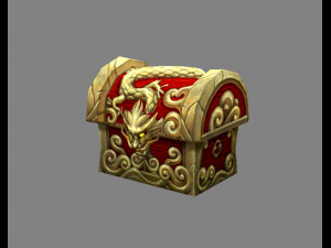 chinese dragon treasure box b - treasure chest 3D Model