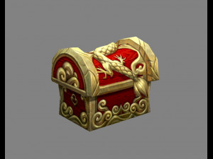 chinese dragon treasure box b - treasure chest 3D Model