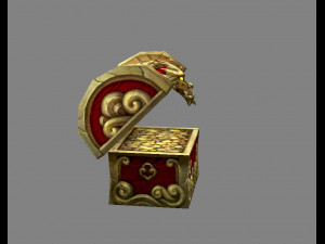 chinese dragon treasure box b - treasure chest 3D Model