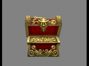 chinese dragon treasure box b - treasure chest 3D Model