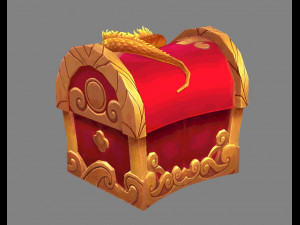 chinese dragon treasure box a - treasure chest 3D Model