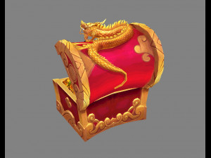 chinese dragon treasure box a - treasure chest 3D Model