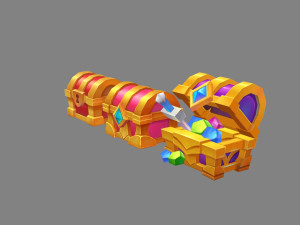 cartoon crystal treasure chest 3D-Modell