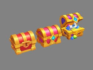 cartoon crystal treasure chest 3D-Modell