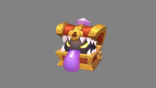cartoon treasure chest monster 3D मॉडल .c4d .max .obj .3ds .fbx .stl .blend 