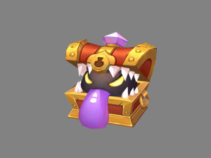 cartoon treasure chest monster 3Dモデル