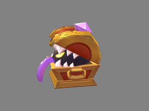 cartoon treasure chest monster 3D मॉडल