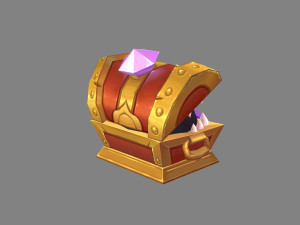 cartoon treasure chest monster 3D मॉडल