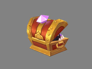 cartoon treasure chest monster 3D Model