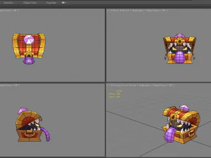 cartoon treasure chest monster 3D Model