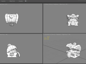 cartoon treasure chest monster 3D Model