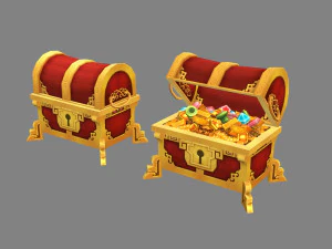 scrigno del tesoro cinese dei cartoni animati Modello 3D