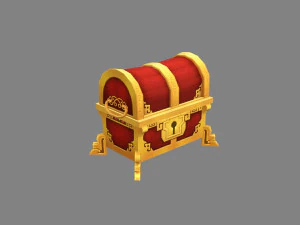 cartoon chinese treasure chest 3D Model