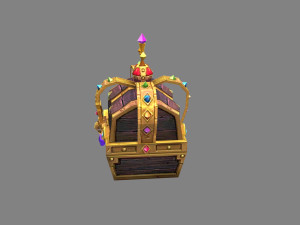 cartoon crown treasure chest 3D Model