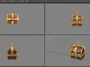 cartoon crown treasure chest 3D Model
