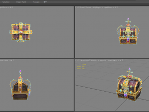 cartoon crown treasure chest 3D Model