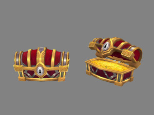 cartoon treasure chest 3Dモデル