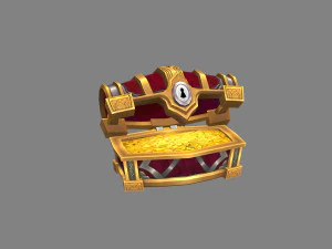 cartoon treasure chest 3D Model