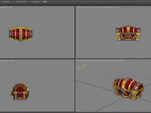 cartoon treasure chest 3D Model