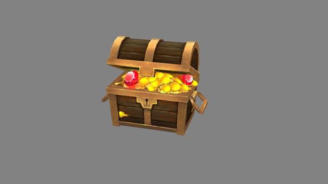 opened treasure chest 3Dモデル .c4d .max .obj .3ds .fbx .stl .blend 