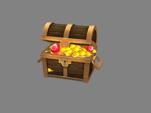 opened treasure chest 3Dモデル