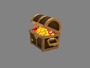 opened treasure chest 3Dモデル