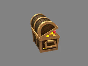 opened treasure chest 3D Model