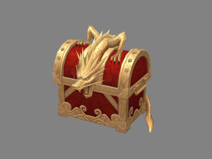chinese dragon treasure box c - treasure chest Model 3D
