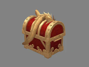 chinese dragon treasure box c - treasure chest 3D Model