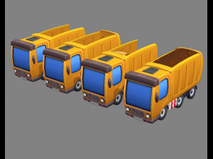 cartoon truck - engineering truck 3D Model
