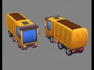 cartoon truck - engineering truck Modèle 3D