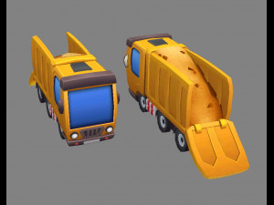 cartoon truck - engineering truck Modèle 3D