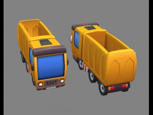 cartoon truck - engineering truck Modèle 3D