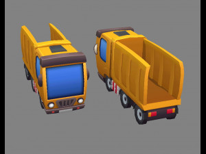 cartoon truck - engineering truck Modèle 3D