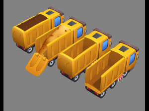 cartoon truck - engineering truck Modèle 3D