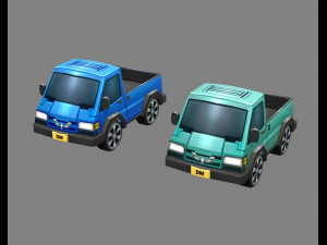 cartoon light truck cart 3D Model