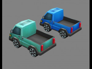 cartoon light truck cart 3D Model