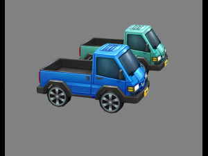 cartoon light truck cart 3D Model